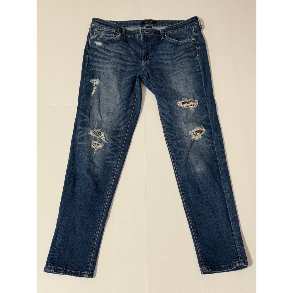 White House Black Market Girlfriend Distressed Jeans, Size 8